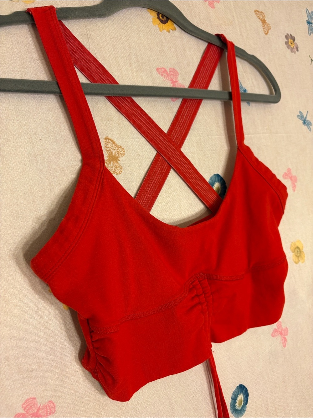 Forever 21 - Red Scoop Neck Tee with Crisscross Back and Front Tie